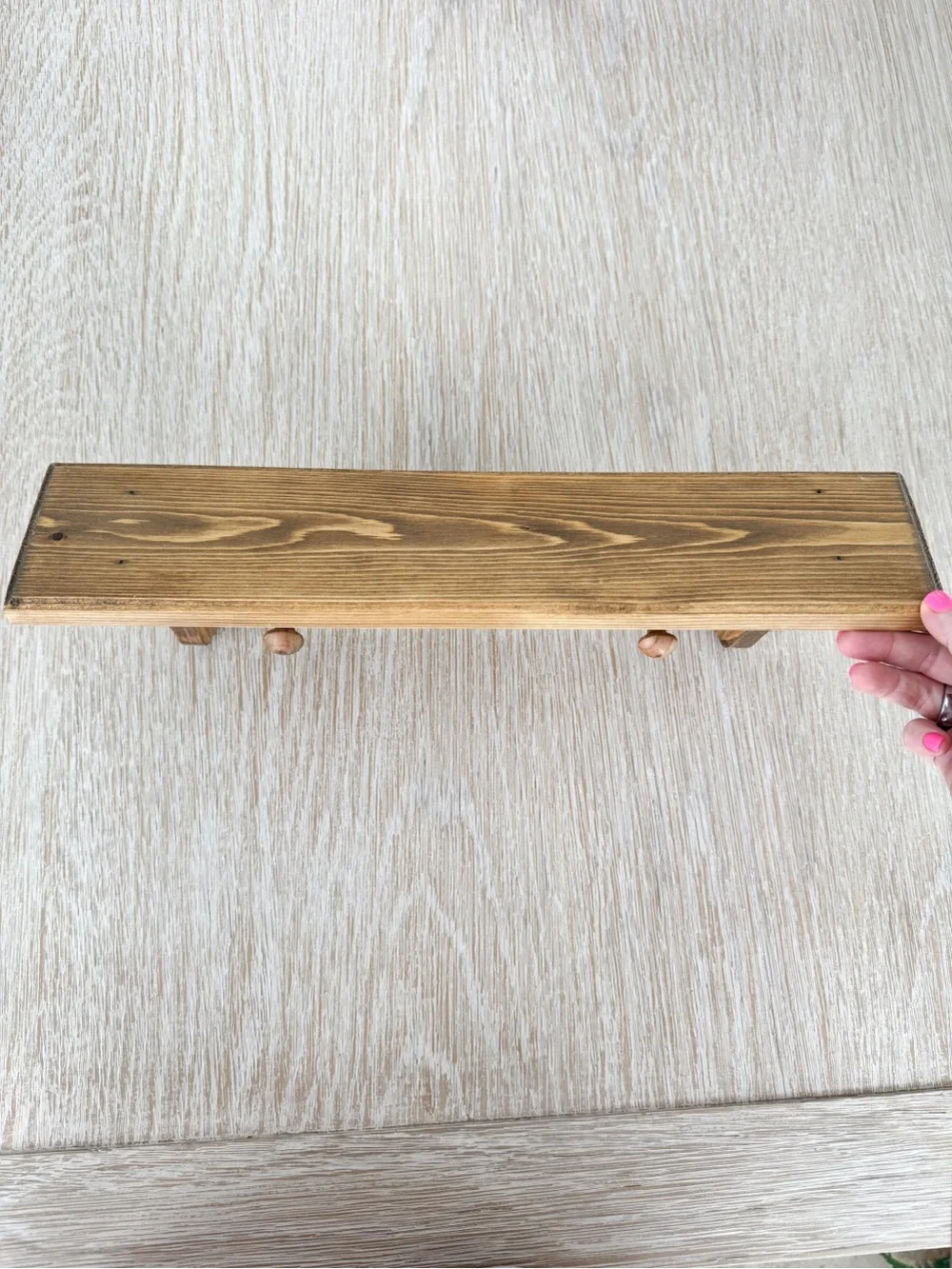 Rustic Wooden Heart Coat Rack Shelf - Brown